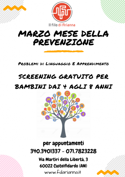 "Marzo Mese della Prevenzione". Disturbi del linguaggio e dell'apprendimento