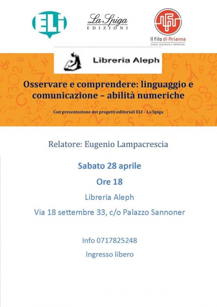 "INCONTRO CON L'AUTORE di OSSERVARE E COMPRENDERE: LINGUAGGIO E COMUNICAZIONE - ABILITA' NUMERICHE"