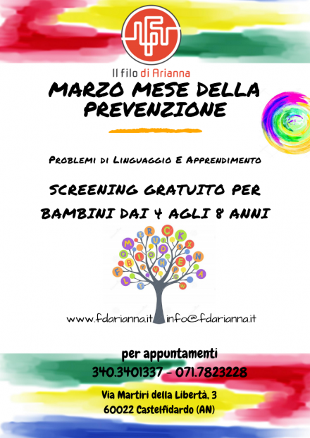 MARZO MESE DELLA PREVENZIONE - Difficoltà nel Linguaggio e di Apprendimento