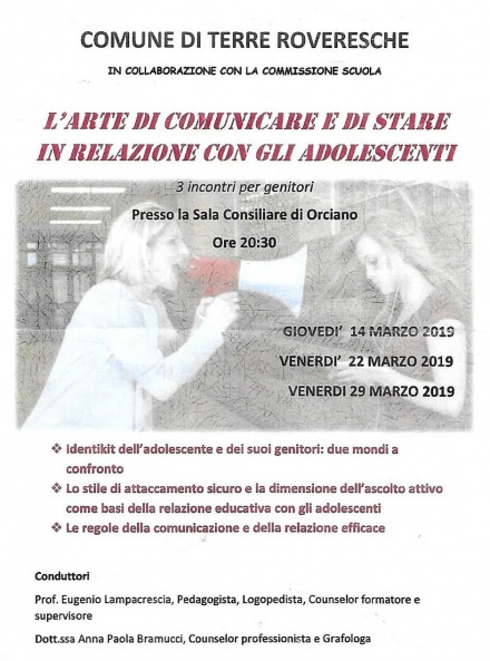 L'ARTE DI COMUNICARE E STARE IN RELAZIONE CON GLI ADOLESCENTI