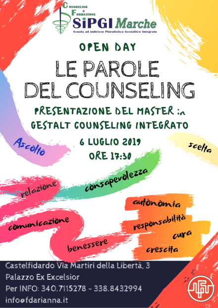 OPEN DAY - LE PAROLE DEL COUNSELING. Presentazione del Master in Gestalt Counseling Integrato