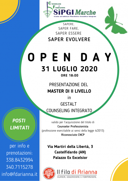 OPEN DAY - MASTER di II LIVELLO in GESTALT COUNSELING INTEGRATO