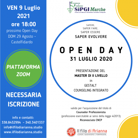 OPEN DAY -  - MASTER DI II LIVELLO IN GESTALT COUNSELING INTEGRATO